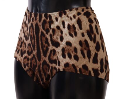 Dolce & Gabbana - High Waist Leopard Print Bikini Bottom