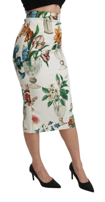 Dolce & Gabbana - Elegant Floral Midi Silk Skirt