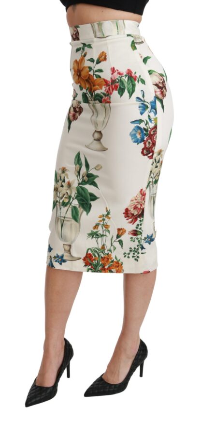 Dolce & Gabbana - Elegant Floral Midi Silk Skirt