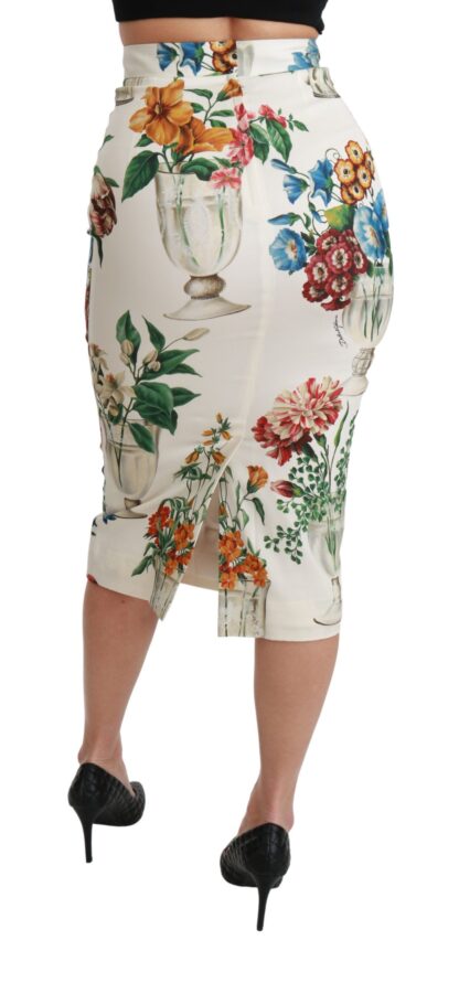 Dolce & Gabbana - Elegant Floral Midi Silk Skirt