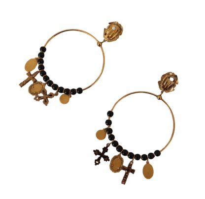 Dolce & Gabbana - Elegant Gold Dangling Hoop Earrings