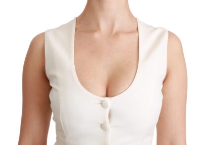 Dolce & Gabbana - Elegant White Sleeveless Wool-Silk Blend Vest