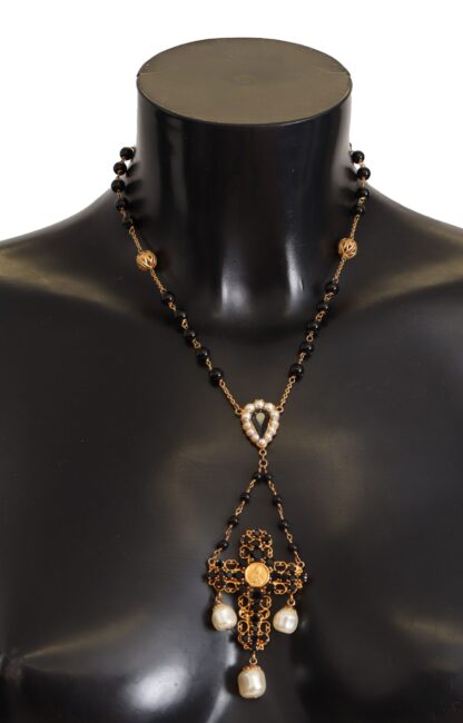 Dolce & Gabbana - Elegant Charm Cross Necklace in Gold Tone