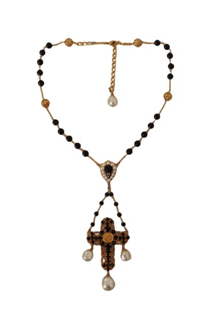 Dolce & Gabbana - Elegant Charm Cross Necklace in Gold Tone