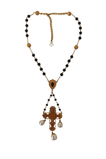 Dolce & Gabbana - Elegant Charm Cross Necklace in Gold Tone