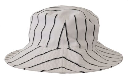 Dolce & Gabbana - Elegant White Striped Bucket Hat