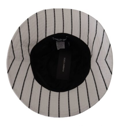 Dolce & Gabbana - Elegant White Striped Bucket Hat