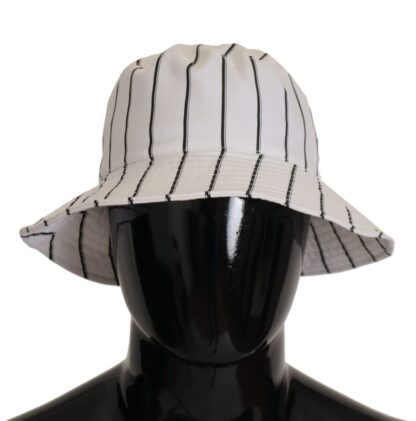 Dolce & Gabbana - Elegant White Striped Bucket Hat