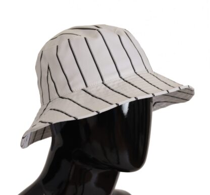 Dolce & Gabbana - Elegant White Striped Bucket Hat