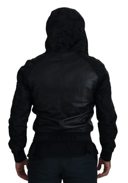 Dolce & Gabbana - Sleek Leather Hooded Bomber Jacket