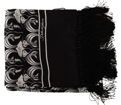 Dolce & Gabbana - Elegant Floral Silk Scarf with Fringes