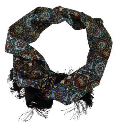 Dolce & Gabbana - Elegant Multicolor Silk Scarf with Fringe Details