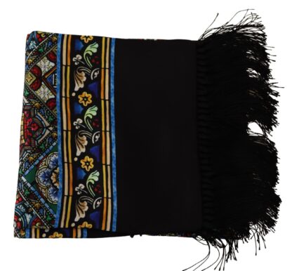 Dolce & Gabbana - Elegant Multicolor Silk Scarf with Fringe Details