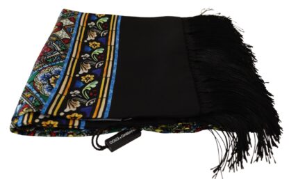 Dolce & Gabbana - Elegant Multicolor Silk Scarf with Fringe Details