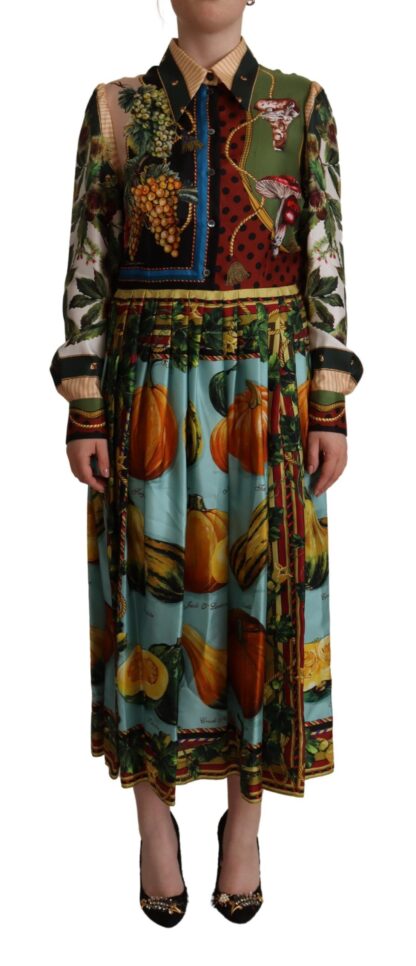 Dolce & Gabbana - Elegant Multicolor Silk Long Dress