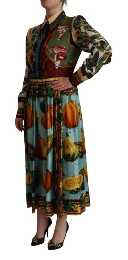 Dolce & Gabbana - Elegant Multicolor Silk Long Dress