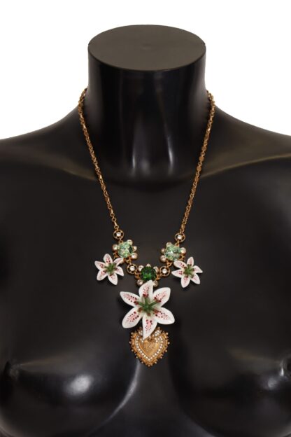 Dolce & Gabbana - Elegant Amore Heart Floral Statement Necklace