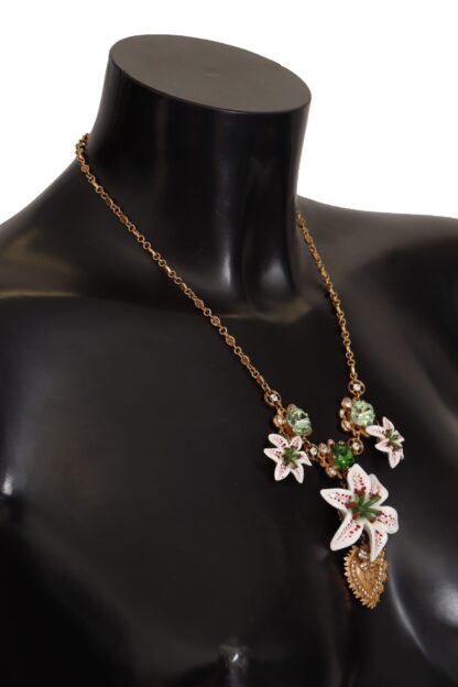 Dolce & Gabbana - Elegant Amore Heart Floral Statement Necklace