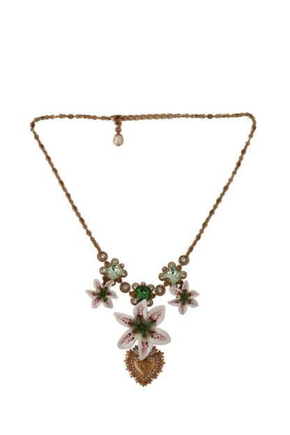 Dolce & Gabbana - Elegant Amore Heart Floral Statement Necklace