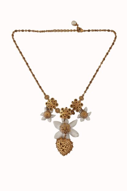 Dolce & Gabbana - Elegant Amore Heart Floral Statement Necklace