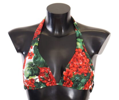 Dolce & Gabbana - Red Floral Print Bikini Top