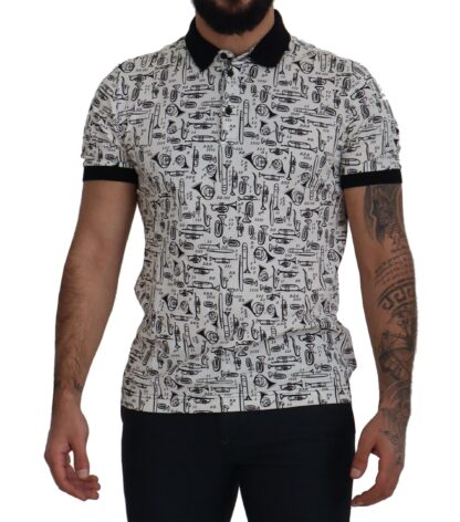 Dolce & Gabbana - Jazz Print Collared Polo Tee