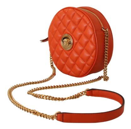 Versace - Elegant Round Nappa Leather Crossbody Bag