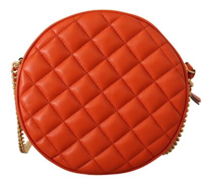 Versace - Elegant Round Nappa Leather Crossbody Bag