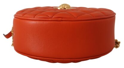 Versace - Elegant Round Nappa Leather Crossbody Bag