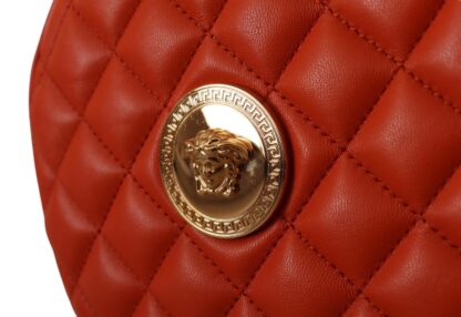 Versace - Elegant Round Nappa Leather Crossbody Bag