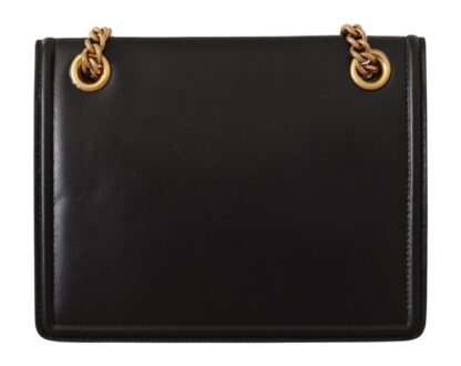 Dolce & Gabbana - Elegant Black Leather Devotion Shoulder Bag