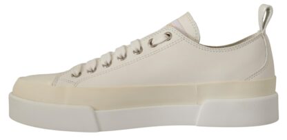 Dolce & Gabbana - Elegant Gold Logo Leather Sneakers