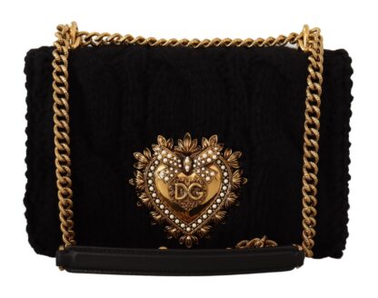 Dolce & Gabbana - Sumptuous Black Wool-Cashmere Shoulder Bag