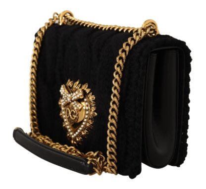 Dolce & Gabbana - Sumptuous Black Wool-Cashmere Shoulder Bag