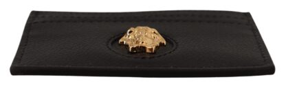 Versace - Elegant Black Leather Card Holder