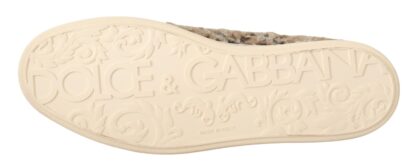 Dolce & Gabbana - Beige High Top Cotton-Wool Sneakers