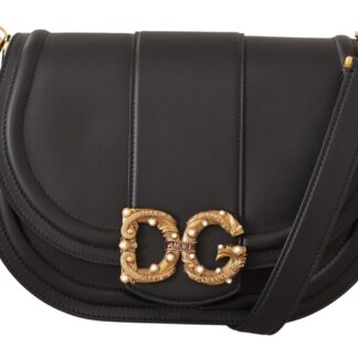 Dolce & Gabbana - Elegant Black Leather Devotion Shoulder Bag