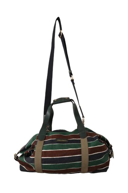 Dolce & Gabbana - Sophisticated Striped Linen-Leather Travel Bag