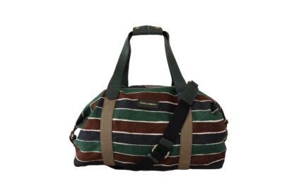 Dolce & Gabbana - Sophisticated Striped Linen-Leather Travel Bag