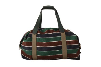 Dolce & Gabbana - Sophisticated Striped Linen-Leather Travel Bag