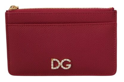 Dolce & Gabbana - Chic Pink Leather Zippered Cardholder Wallet