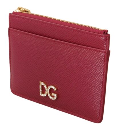 Dolce & Gabbana - Chic Pink Leather Zippered Cardholder Wallet