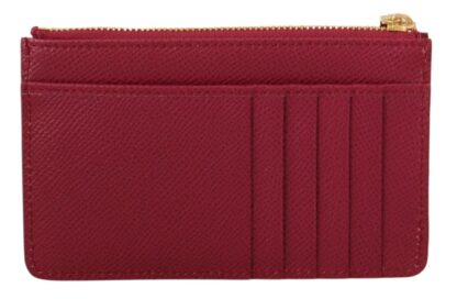 Dolce & Gabbana - Chic Pink Leather Zippered Cardholder Wallet