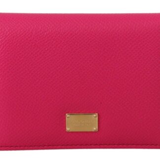 Dolce & Gabbana - Chic Pink Leather Zippered Cardholder Wallet