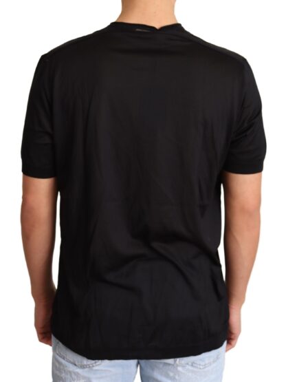 Dolce & Gabbana - Sumptuous Silk Henley T-Shirt in Black