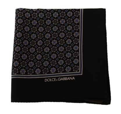 Dolce & Gabbana - Elegant Black Silk Pocket Square Scarf