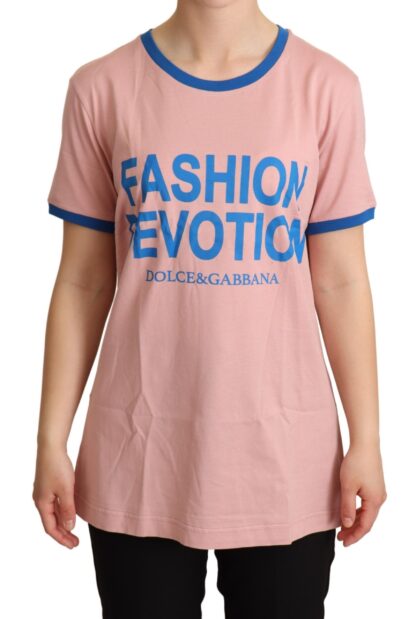 Dolce & Gabbana - Chic Pink Fashion Devotion Crewneck Tee