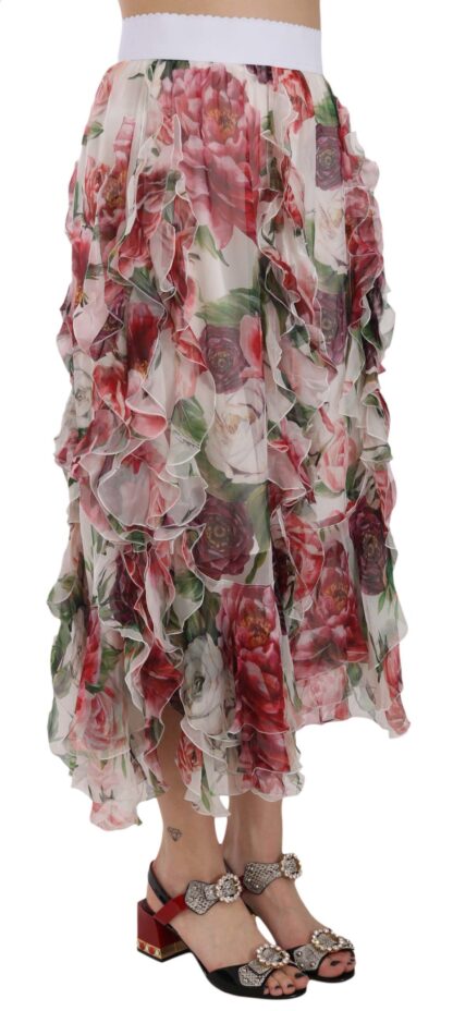 Dolce & Gabbana - Luxurious High Waisted Floral Silk Skirt