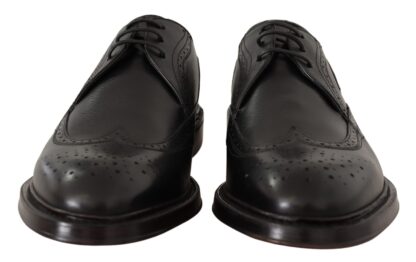 Dolce & Gabbana - Elegant Black Leather Formal Wingtip Shoes