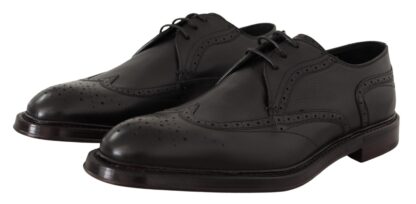 Dolce & Gabbana - Elegant Black Leather Formal Wingtip Shoes